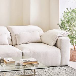 하바나 슬림 1인 한팔 리브 패브릭 소파