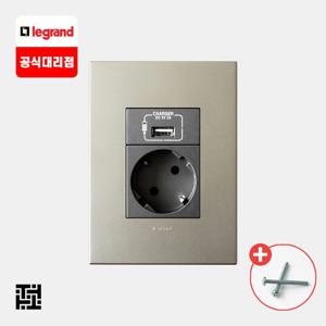 아테오 KS국내규격 샴페인 USB충전 A타입 1구+콘센트 1구