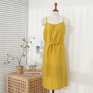 헤리 면린넨 앞치마 공방 주방 러블리 심플 원피스형