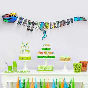 공룡 생일 파티 홀로그램 가랜드 동물 장식 소품 행사 축제 데코