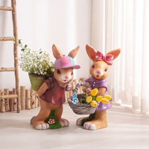 정원 장식 토끼 인형 (높이 약-50cm) 1개-봄장식 인테리어소품