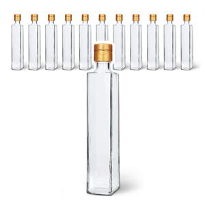 유리병 슬림사각 하바리움300ml 똑딱이캡 12개