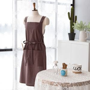 에델린 앞치마 린넨 공방 주방 무지 심플 원피스형