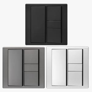 유럽형 스위치 4구 1로 단로 1x3 2개용 다크그레이 블랙 실버 매입 버튼 조명 전등 인