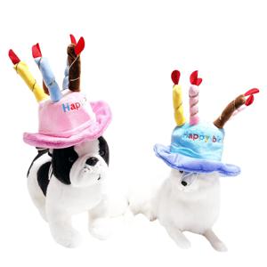 강아지 고양이 생일 케이크모자