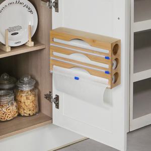 대나무 랩 커터기 정리선반 2size 종이 호일 커팅기 주방수납