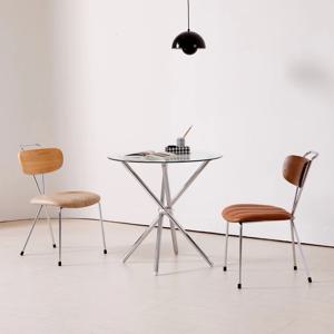 212 원형 강화유리 크롬스틱 74507 2인 식탁 테이블세트 800