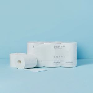천연펄프 3겹 두루마리 화장지 27m x 6입