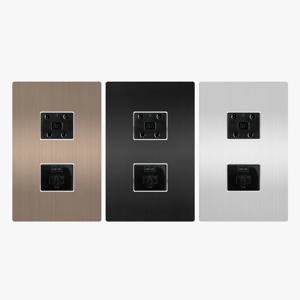 전화기 콘센트 4P+8P 매입형 1구 라이트브론즈 블랙 실버 단자 랜선