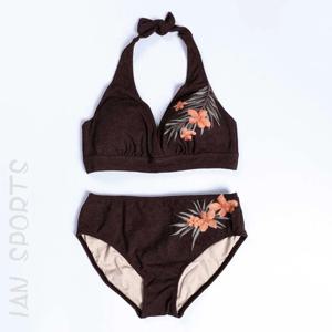 BB-059 이안 홀터넥 비키니 비치웨어 심플브라운