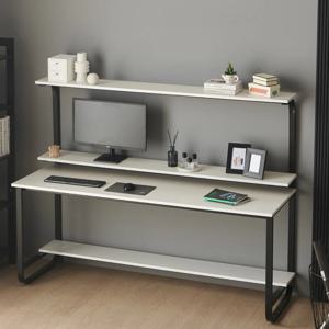 헤이즐 중고등학생 철제 컴퓨터책상 1200x600 높은2단 하부선반 포함