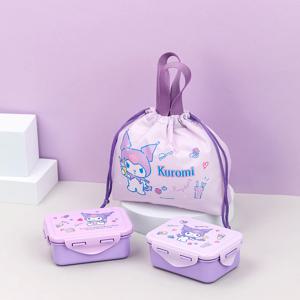 산리오 콤팩트 2단도시락 파우치 세트(쿠로미) /SC8560
