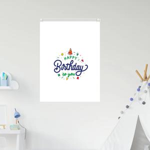 맞춤제작 - 생일꼬깔모자 실사블라인드 암막 방염