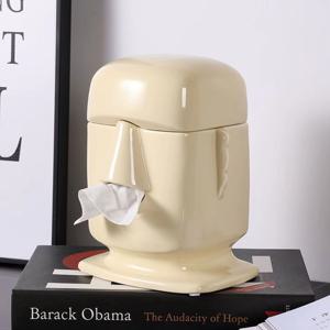 [해외] 석상 티슈케이스 세라믹 휴지케이스 테이블 책상 감성 인테리어 오브제