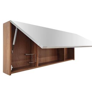 우드 거울 플랩장 욕실 수납장 쇼바장 1200x500mm