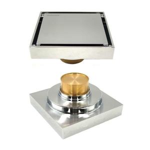 욕실 유가/하수구트랩/크롬광/사각 유가/타일 삽입형 100mm 트렌치유가/화장실 육가