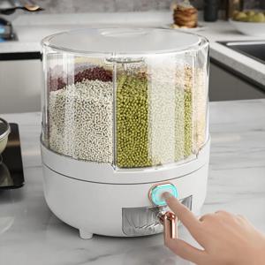 [해외] 회전 잡곡 수납통 쌀통 잡곡 수납통 6kg 10kg
