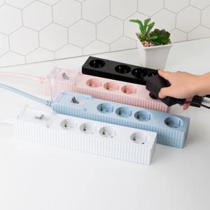 웨이브 고용량 4000W 자동소화 멀티탭 과부하차단 4구 50cm 1.5m 3m 5m 7m