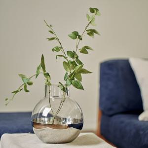 웰컴 글로시 볼 셰이프 스테인리스 인테리어 화병