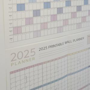 2025 한장 연간 달력 계획표 포스터 2종-줄달력