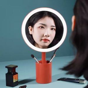 [해외] 무선 LED 충전식 조명거울 화장대 탁상거울 수납거울 2colors