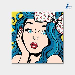 DIY 명화그리기 유화세트 일러스트 팝아트 인물 그림 D03-파란머리의소녀