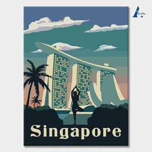 DIY 명화그리기 유화세트 일러스트 팝아트 도시 그림 C33-싱가포르