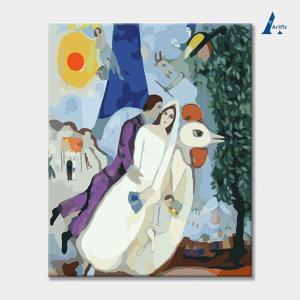 DIY 명화그리기 유화세트 인물 F33-샤갈에펠탑의신랑신부