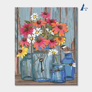 DIY 명화그리기 유화세트 정물 G51-꽃과열쇠