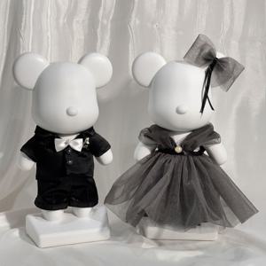 토이베어 인테리어 대형 28cm 블랙 웨딩드레스 패션 석고방향제 남&여 세트