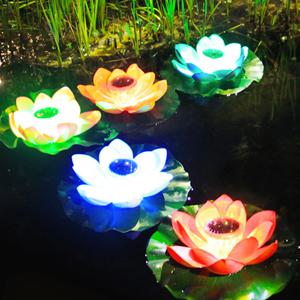 RGB 태양광 LED 연꽃 조명 정원등 야외 램프 전등