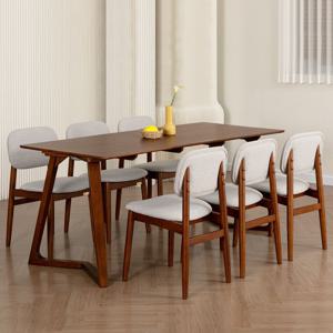 버베나 고무나무원목 6인 테이블 1800 식탁세트 2colors (의자 6ea)