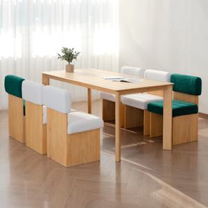 라넨스 고무나무원목 6인 테이블 1800 식탁세트 2colors (의자 6EA)