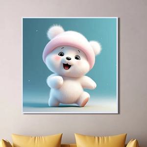 핑키베어 그림 알루미늄액자 곰 테디베어 인형 거실 침실 카페 원룸 대형 인테리어 액자