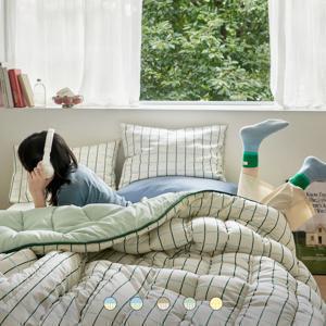 [도다미네 공동구매] 보들보들 먼지없는 10컬러 데일리체크 사계절 워싱 차렵이불 세트