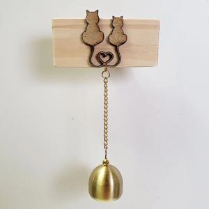 보카시우드부착 출입문종 현관종 고양이연인 도어벨 미니종