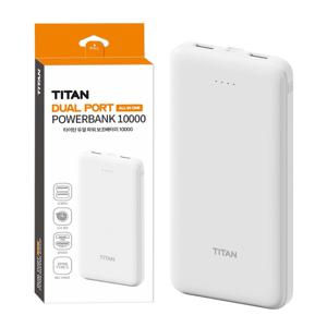 슬림 듀얼 10000mAh 휴대용 보조배터리 C타입 8핀 케이블