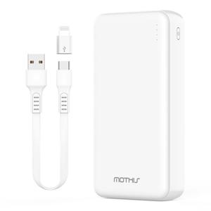 슬림 듀얼 20000mAh 휴대용 보조배터리 C타입 케이블 8핀 젠더