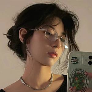 블루라이트 차단 안경테 너드 긱시크 미들 사각 메탈테
