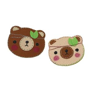 인디언곰 펠트헤어핀 2개세트 만들기(실,바늘 포함)