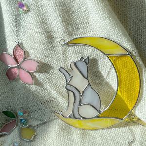 스테인드글라스 달고양이 썬캐쳐