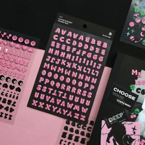 푸퍼 알파벳 스티커팩 2colors (다꾸 폴꾸 이니셜)