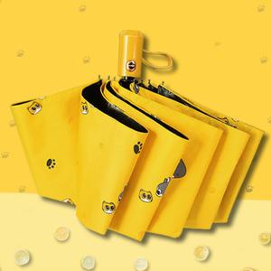 UV 자외선차단 일러스트 고양이 캐릭터 3단 자동우산 95cm