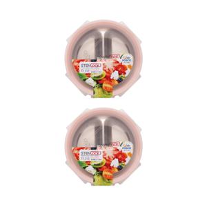 국산 스텐밀폐용기 나눔용기 퓨어 멀티원형 1호 200ml 2P세트