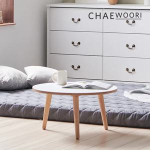 도란 HPM 자작 원목 600 원형 좌식 거실 소파 테이블