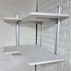 시스템 벽선반기억자코너선반(상판가로80*60cm)2단높이60cm