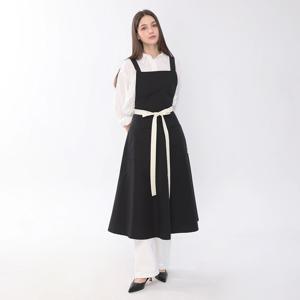 생활방수 플레어 원피스 앞치마 네일샵 꽃집 미용실 뷰티샵 [블랙]