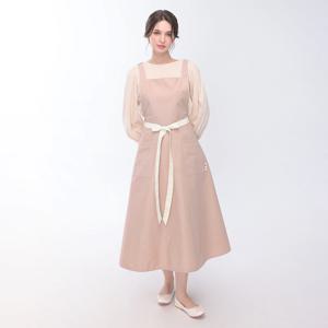 생활방수 플레어 원피스 앞치마 네일샵 꽃집 미용실 뷰티샵 [인디핑크]