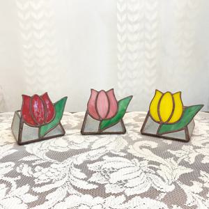 튤립 스테인드글라스 캔들홀더
