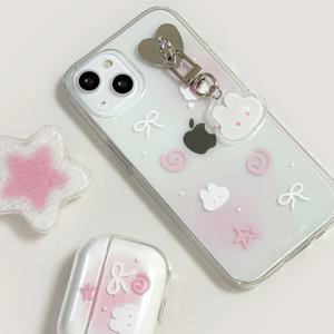 Y2K 토끼 젤하드 폰케이스 아이폰 15 14 갤럭시 S24 S23 노트 핸드폰 케이스
